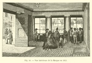 Vista interior do necrotério em 1855