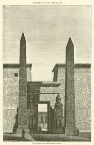Vista restaurada dos obeliscos de Luxor (gravura) de French School