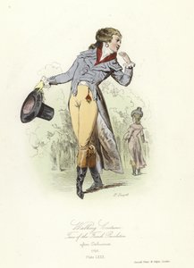 Traje de caminhada, época da Revolução Francesa de French School