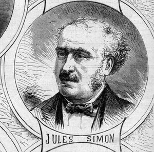 Guerra de 1870 - Governo da Defesa Nacional: retrato de Jules Simon (François Jules Suisse, dit) (1814-1896), membro do governo provisório de 1870. Gravura no "Le Monde Illustré" n°706 de 22 de outubro de 1870 de French School