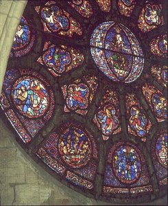 West Rose Window, detalhe do Juízo Final, c.1225 (vitral) de French School