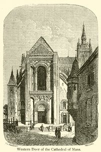 Porta Oeste da Catedral de Mans (gravura) de French School