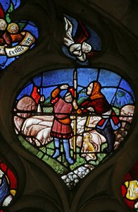 Janela que representa a Anunciação aos Pastores (vitral) de French School