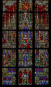 Janela representando o Rei Salomão entronizado (vitral) de French School