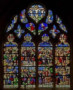 Janela que representa Cenas de Paixão (vitral) de French School