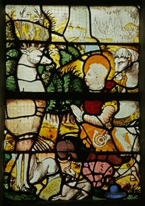 Janela que representa Santo Eustáquio (como Placidus) encontrando o veado (vitral) de French School