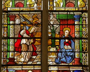 Janela que representa a Anunciação (vitral) de French School