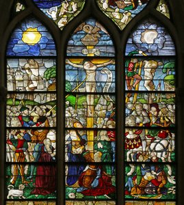 Janela que representa a Crucificação (vitral) de French School