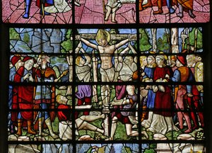 Janela retratando a tortura de Saint Denis de French School