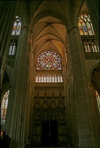 Janela, descrevendo, sul, transept de French School