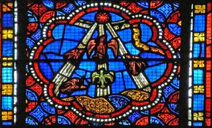 Janela s2-L representando Pentecostes - o Espírito desce de French School