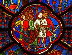 Janela w0 representando a traição por Judas de French School