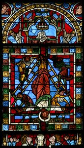 Janela w0 representando a crucificação de São Pedro de French School