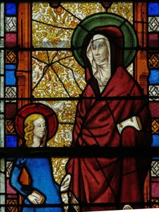 Janela w17 representando St Anne e a Virgem Maria de French School
