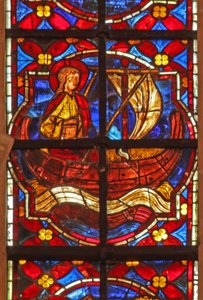Janela w212 retratando St John velas para Patmos de French School