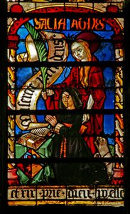 Janela w234 retratando um doador - Agnes Bonjean com St Agnes de French School