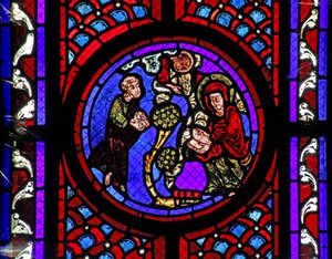 Janela w2 retratando uma cena da vida de St Mary Magdalene - o santo em Provence de French School