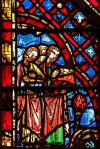 Janela w2 os israelitas são liderados por um anjo Ex XII 34-35 de French School