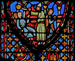 Janela w3 Arão intercede para acabar com a punição de Deus Números XVI 44 de French School