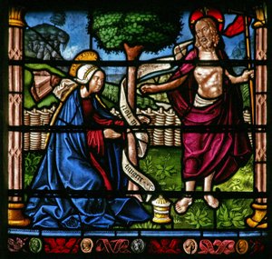 Janela w6 representando uma cena de ressurreição: Noli Me Tangere de French School