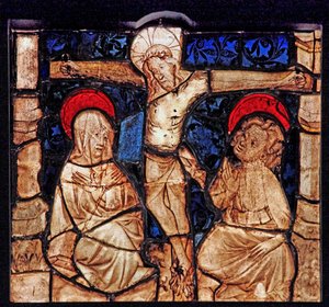 Janela w7 representando a crucificação, da Igreja de Betton, Britanny de French School