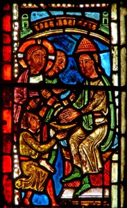 Janela wXV retratando Pilate lavando as mãos de French School