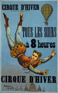 Winter Circus todas as noites, às 8 da manhã: Cartaz publicitário feito por Stafford Co e Nottingham, para um espectáculo do Circo no Cirque d