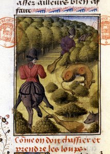 Wolf Hunting Book of Gaston Phoebus, Conde de Foix, Senhor de Béarn". de French School