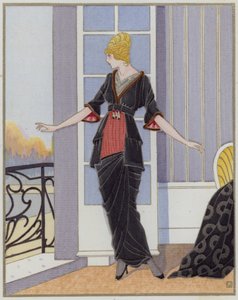 Moda feminina da década de 1910 do estilista Bechoff-David. ( litografia) de French School