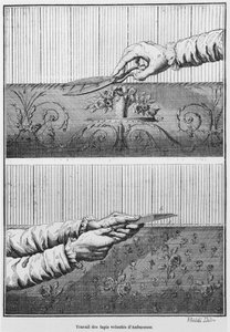 Trabalhando em tapeçaria de veludo Aubusson de French School