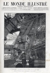 Feira Mundial de Paris 1889 - O caminho do elevador no primeiro andar da Torre Eiffel - L