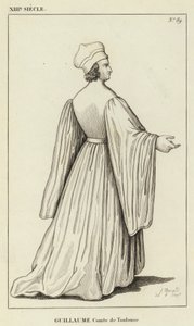 Século XIII, Guilherme, Conde de Toulouse (gravura) de French School