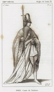 Século XIII, Reinado de Luís IX, Pont, Conde de Toulouse (gravura) de French School