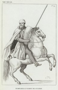 Século XIII, Templário em Vestido de Guerra (gravura) de French School