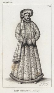 Século XII, Alain Fergent, Duque da Bretanha (gravura) de French School
