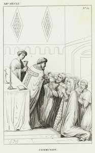 XII Siecle, Comunhão (gravura) de French School