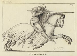 Século XII, Um Cavaleiro ou Gendarme (gravura) de French School