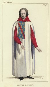 XIV Siecle, Jean de Bourbon (gravura a cores) de French School