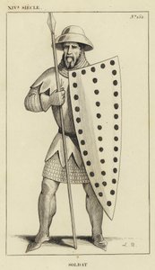 XIV Siecle, Soldat (gravura) de French School