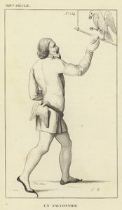 Século XIV, Um Falconer (gravura) de French School