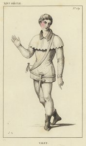 XIV Siecle, Valet (gravação a cores) de French School