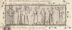 Yates Thompson 21, f. 165, Seven Deadly Sins, c.1380 (vellum) de French School