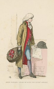 Jovem dândi francês do reinado de Luís XVI, século XVIII de French School