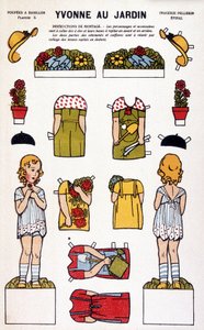 Yvonne no jardim: decoupage. século 19. de French School