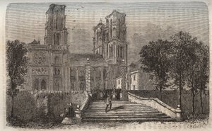 catedral Notre-Dame (Notre Dame) de Laon (1150-1180), Aisne - gravura em "Histoire de France" de Victor Duruy (1811-1894) - 1882 de French School