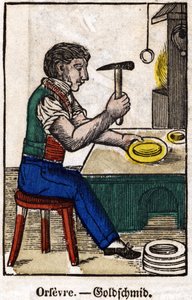 ouro; Série sobre o comércio, imagem de Epinal do século XIX. de French School
