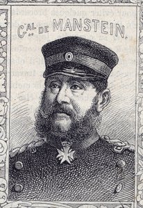 retrato do general prussiano Hugo von Obernitz - 1870-71 (gravura) de French School