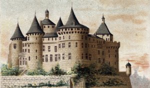 vista do castelo de Chastellux (Yonne). de French School