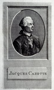 Retrato do autor Jacques Cazotte 1720-1792, século XVIII. de French master.