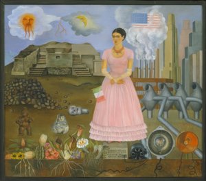 Autorretrato na fronteira entre o México e os Estados Unidos de Frida Kahlo